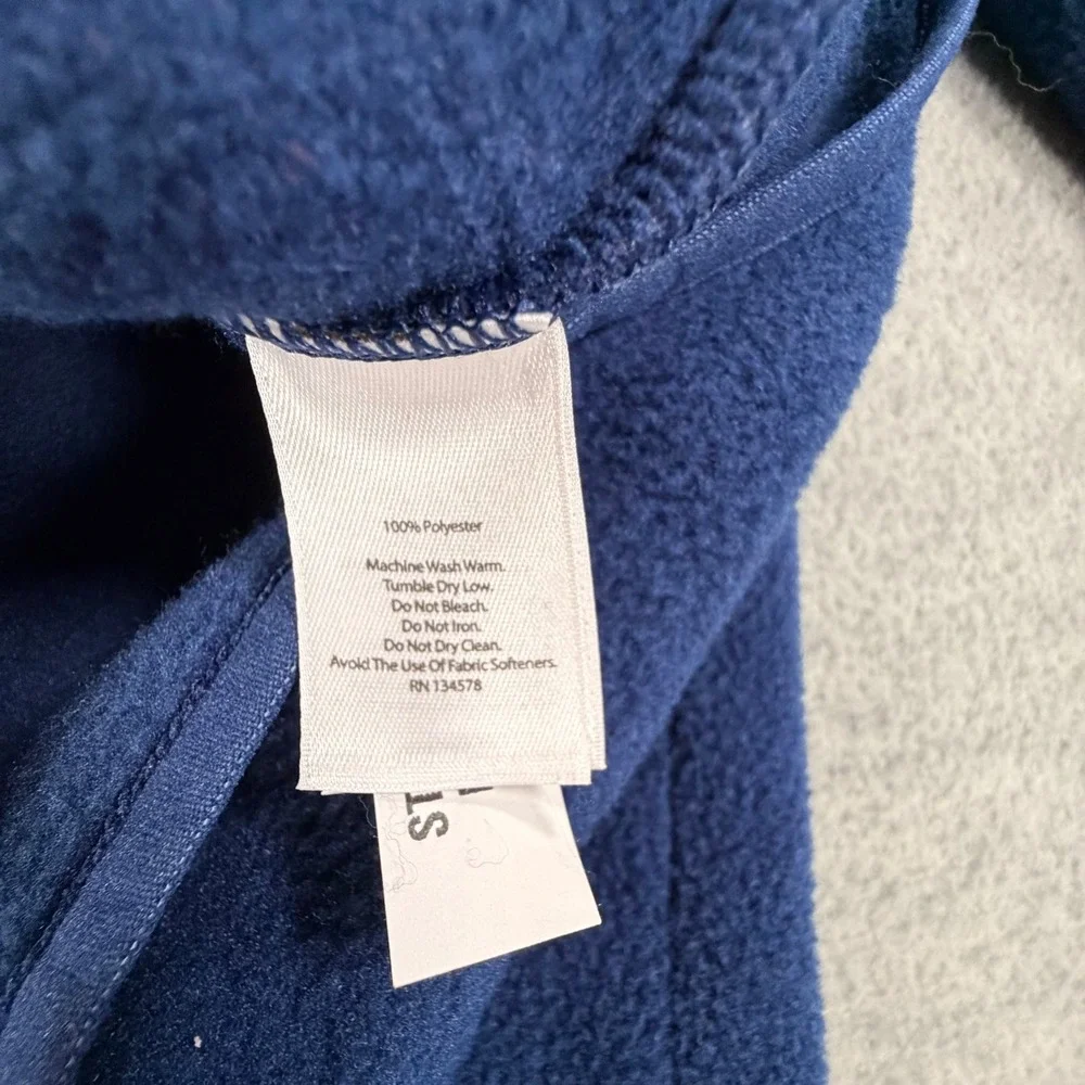 Vineyard Vines Fleece Pullover Mens S M Blue Red Snap Neck Mock Neck preppy teen